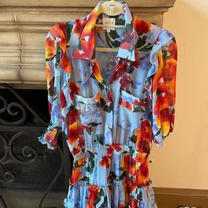 MISA mini blue floral dress size S